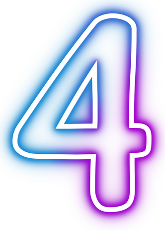 Neon led number 4 four
